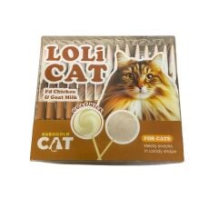 EuroCat LoliCat Tavuklu Keçi Sütlü Lolipop Kedi Ödülü 1,5 Gr (15'li Paket)