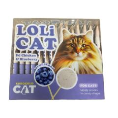 EuroCat LoliCat Tavuklu Yabanmersinli Lolipop Kedi Ödülü 1,5 Gr (15'li Paket)