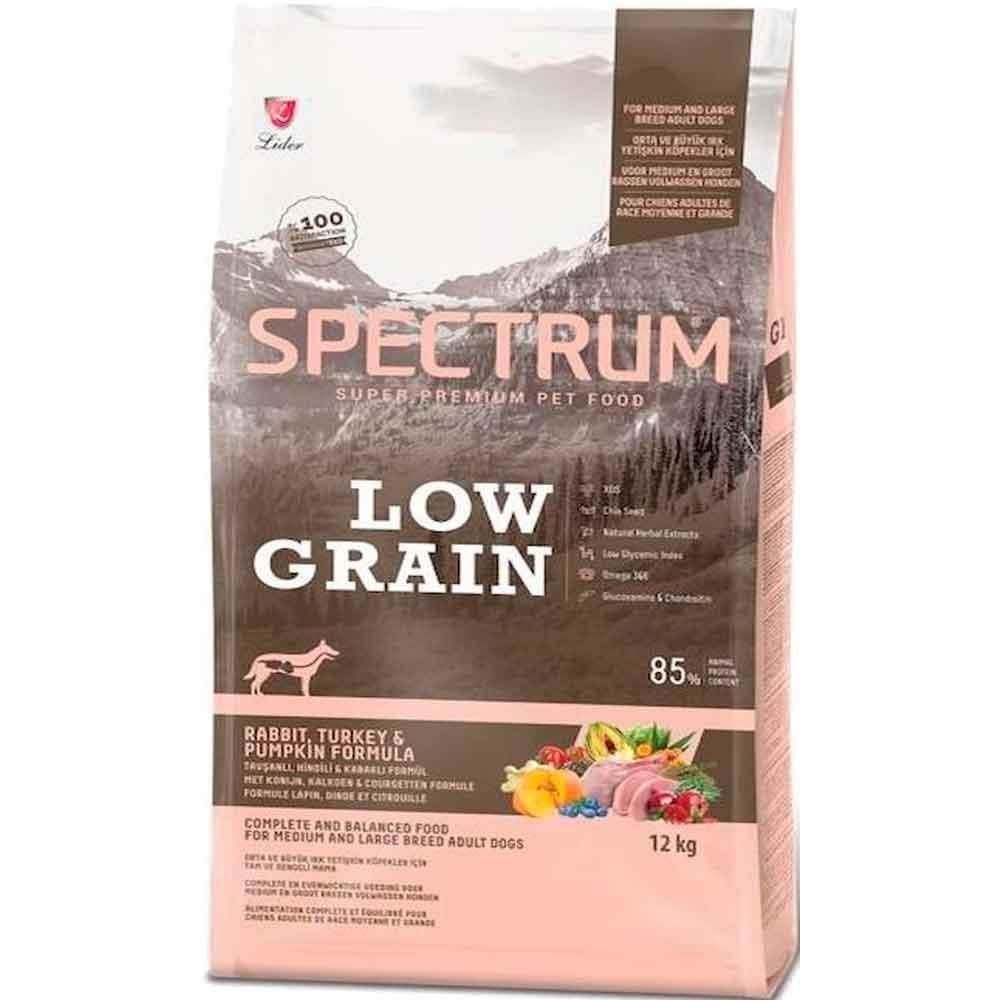 Spectrum Tavşanlı Hindili ve Bal Kabaklı Orta ve Büyük Irk Düşük Tahıllı Yetişkin Köpek Maması 12kg