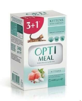 Optimeal Sos İçinde Parça Tavuk Etli Yavru Kedi Konservesi 85gr 3+1