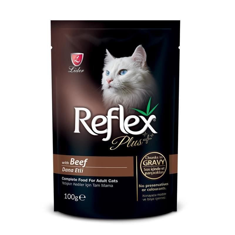 Reflex Plus Pouch Parça Etli Biftekli Kedi Konservesi 100gr