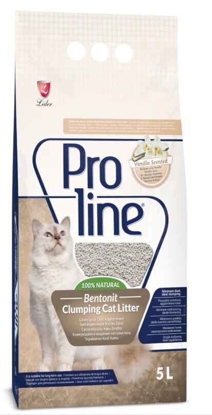Proline Vanilya Kokulu Topaklanan Bentonit Kedi Kumu 5 Lt