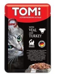 Tomi Pouch Dana Etli ve Hindili Yetişkin Kedi Konservesi 100gr