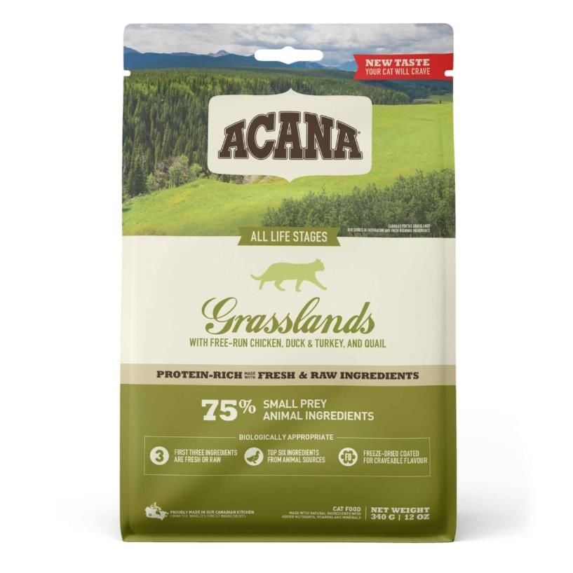 Acana Grasslands Ördekli ve Tavuklu Tahılsız Kedi Maması 1,8 Kg
