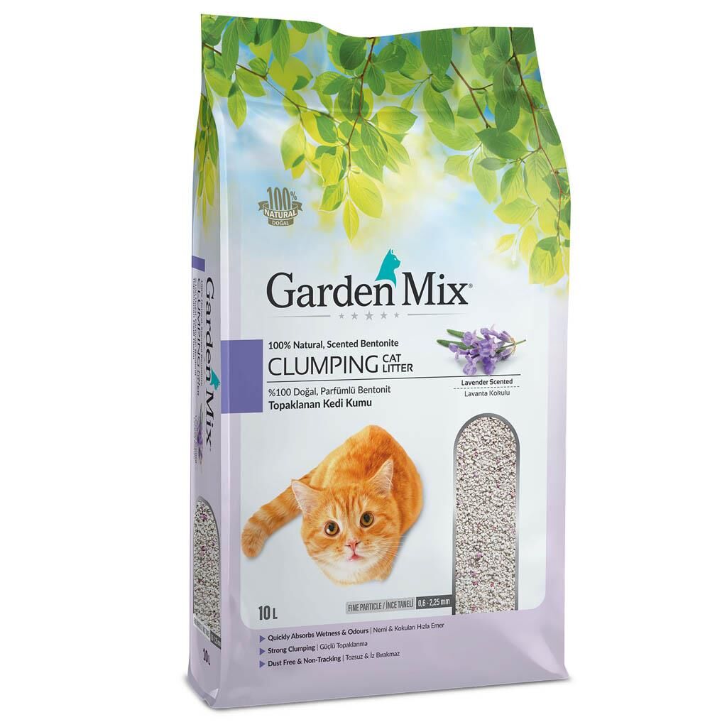 Gardenmix Bentonit Lavanta Kokulu İnce Taneli Kedi Kumu 10L