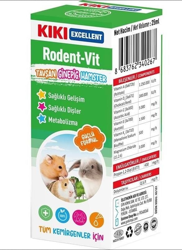 KIKI Excellent Kemirgen Rodent-Vit Vitamin Desteği 25 ml