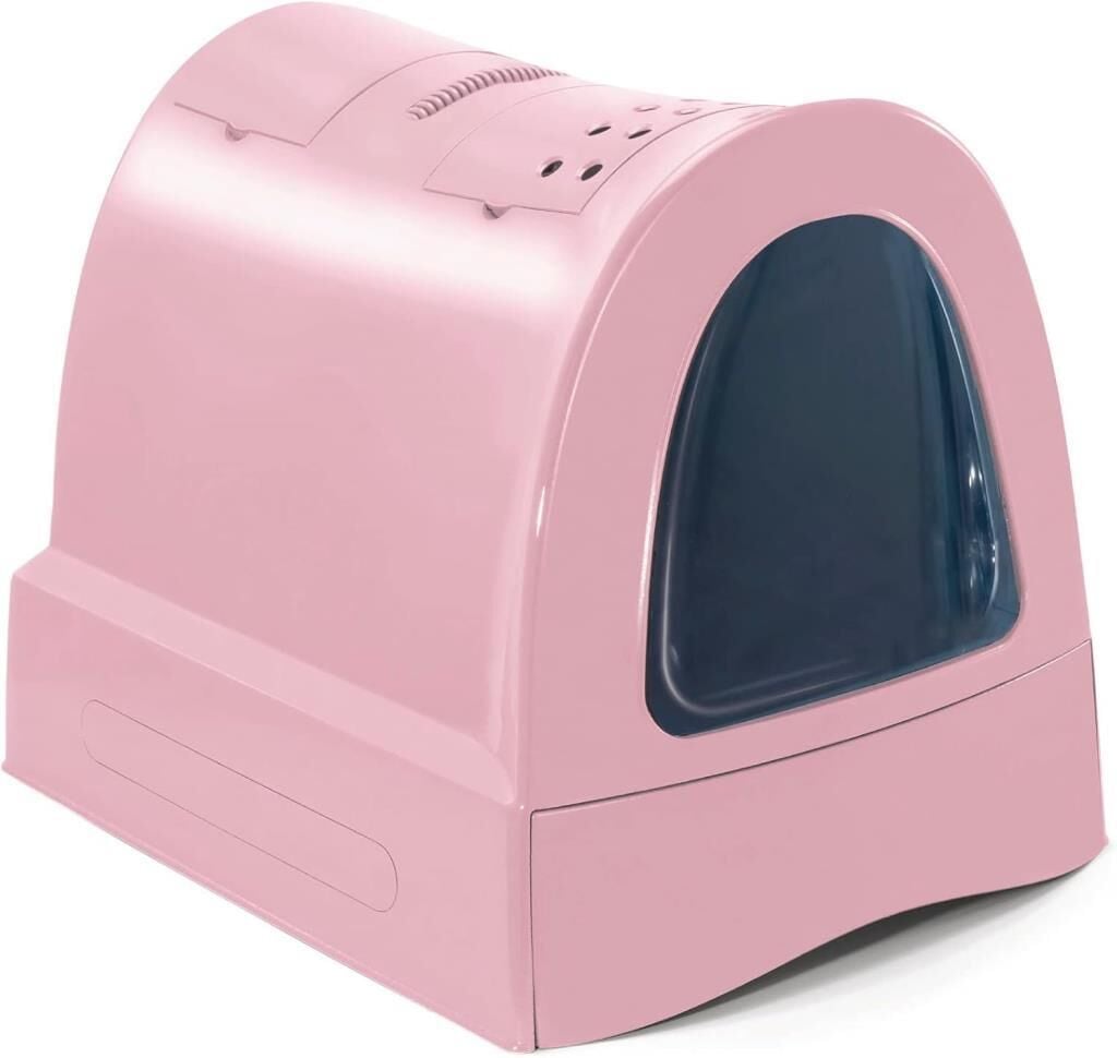 Imac Zuma Çekmeceli Kapalı Kedi Tuvaleti Pembe
