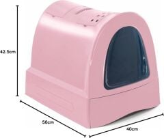 Imac Zuma Çekmeceli Kapalı Kedi Tuvaleti Pembe