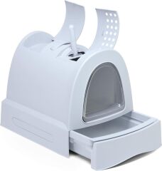 Imac Zuma Çekmeceli Kapalı Kedi Tuvaleti Buz Mavisi