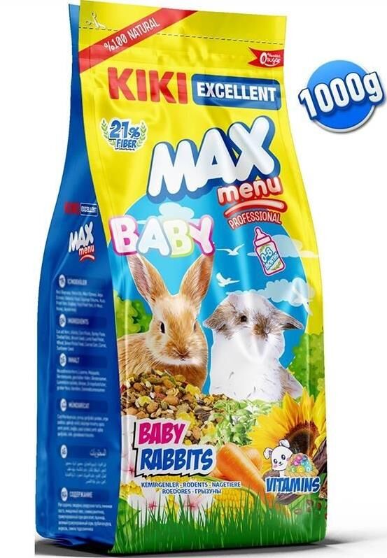 Kiki Excellent Kemirgen Max Menu Yavru Tavşan Yemi 1000 Gr