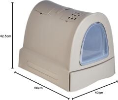 Imac Zuma Çekmeceli Kapalı Kedi Tuvaleti Gri