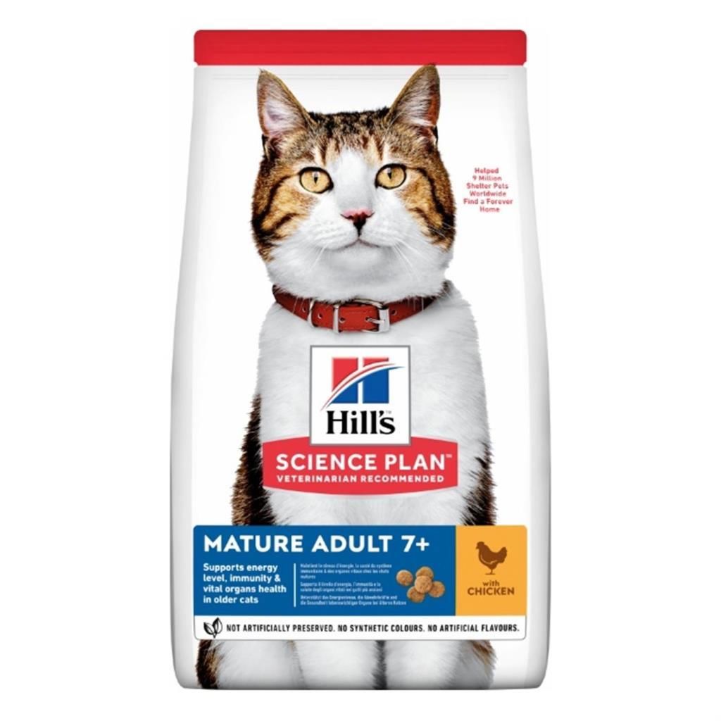Hills Mature Adult +7 Tavuklu Yaşlı Kedi Maması 3kg