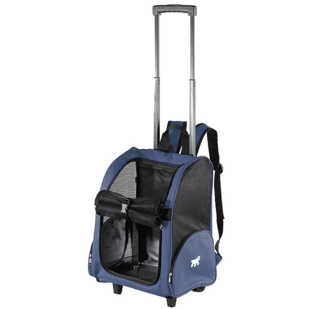 Ferplast Trolley Tekerlekli Sırt Taşıma Çantası Mavi
