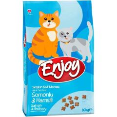 Enjoy Somonlu Hamsili Yetişkin Kedi Maması 10 Kg