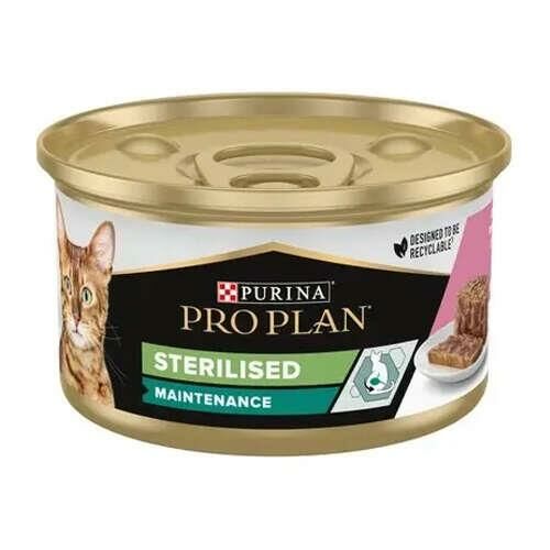 Proplan Sterilised Ton ve Somonlu Kısırlaştırılmış Kedi Konservesi 85 Gr