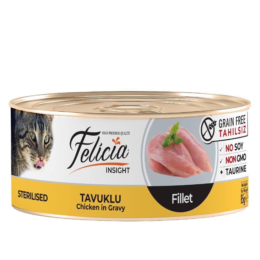 Felicia Tahılsız Sterilised Tavuklu Fileto Kedi Konservesi 85 Gr