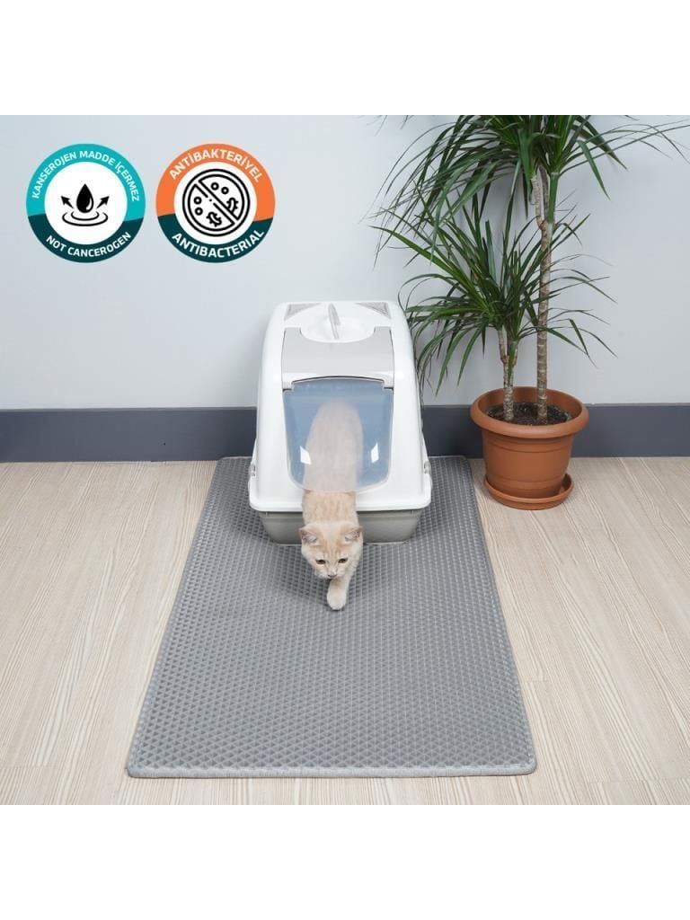 Eva Kedi Tuvalet Paspası Gri 60x110 Cm