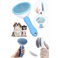 Büyük Boy Kedi Ve Köpek Basmalı Tarak Mavi