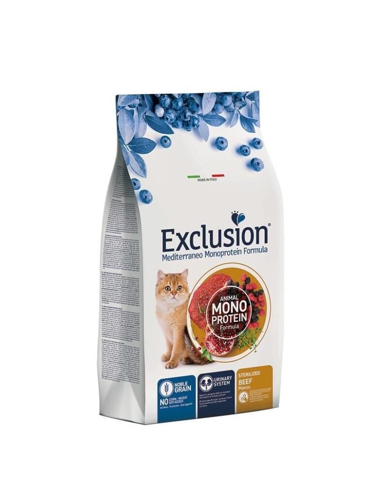 Exclusion Monoprotein Sığır Etli ve Narlı Düşük Tahıllı Kısırlaştırılmış Kedi Maması 1,5 Kg