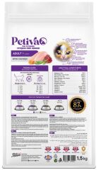 Petiva Yetişkin Kediler için Tavuk Etli Kuru Kedi Maması 1,5 Kg