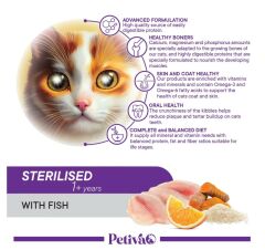 Petiva Kısırlaştırılmış Yetişkin Kediler İçin Balık Etli Kuru Kedi Maması 1,5 Kg