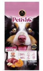 Petiva Yetişkin Köpekler İçin Kuzu Etli Kuru Köpek Maması 3 Kg