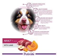 Petiva Yetişkin Köpekler İçin Kuzu Etli Kuru Köpek Maması 3 Kg