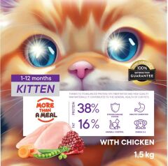 Petiva Yavru Kediler İçin Tavuk Etli Kuru Kedi Maması 1,5 Kg