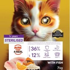 Petiva Kısırlaştırılmış Yetişkin Kediler İçin Balık Etli Kuru Kedi Maması 7 Kg