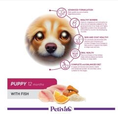 Petiva Yavru Köpekler İçin Balık Etli Kuru Köpek Maması 15 Kg