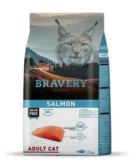 Bravery Tahılsız Somonlu Yetişkin Kedi Maması 2 Kg