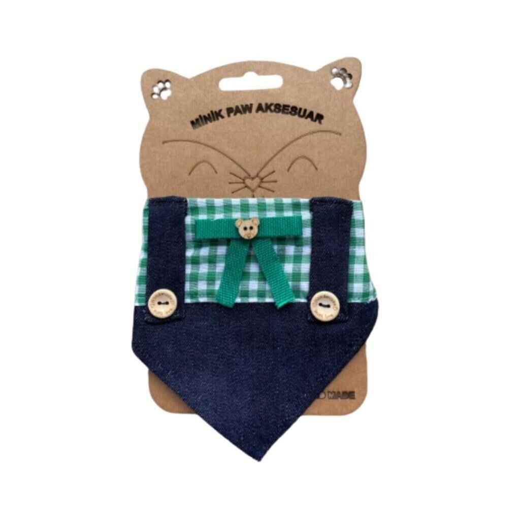 Minik Paw Kot Bahçivan Yeşil Fular