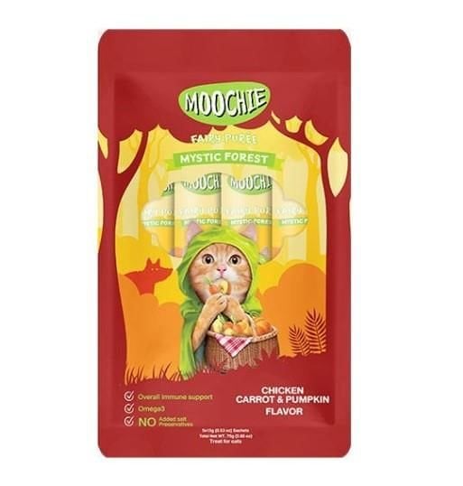Moochie Sıvı Kedi Ödülü Tavuk-Havuç-Balkabağı 5x15 Gr