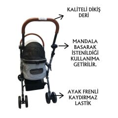 Tommy Evcil Hayvan Arabasi 76,5x48x99 Cm Gri Max 15 Kg
