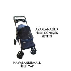 Tommy Evcil Hayvan Arabasi 74.5x 46,5x97,5 Cm Lacivert Max 15 Kg