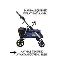 Tommy Evcil Hayvan Arabasi 74.5x 46,5x97,5 Cm Lacivert Max 15 Kg