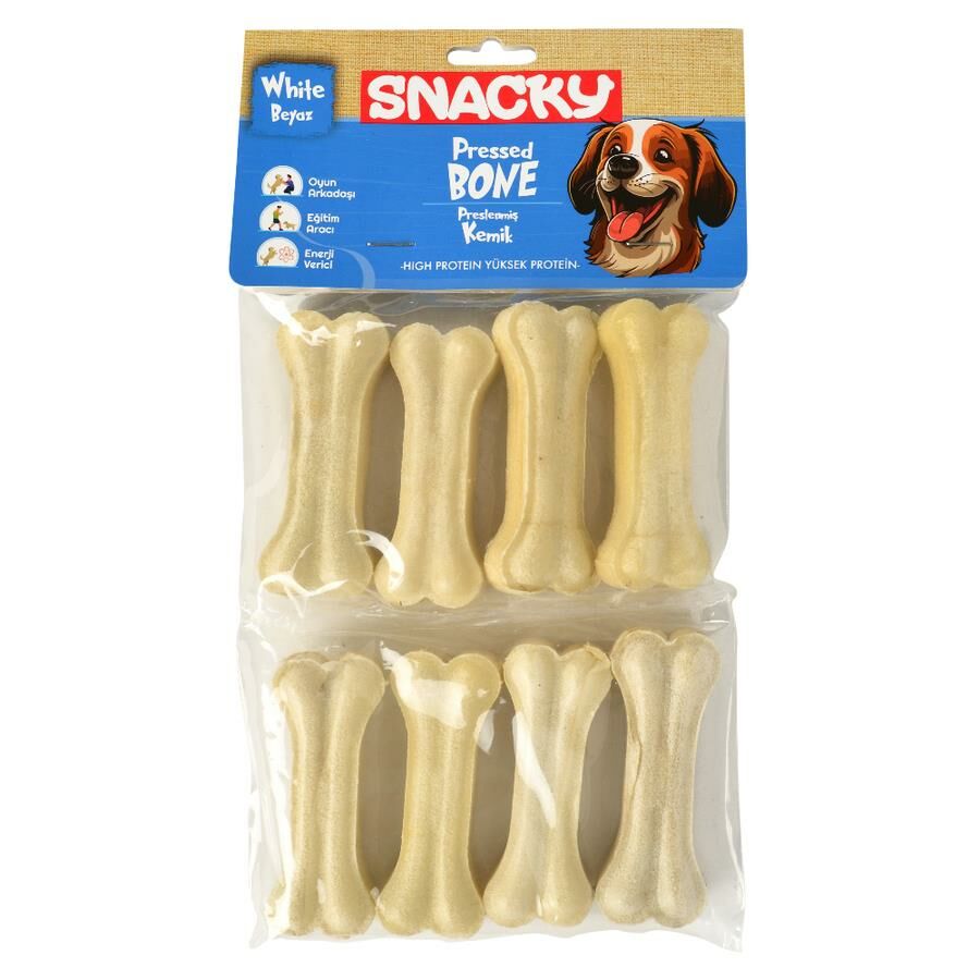 Snacky Beyaz Köpek Çigneme Kemigi 7,5cm 8'li