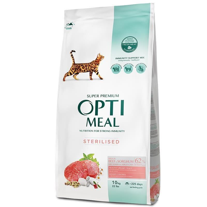 Optimeal Dana Etli ve Sorgumlu Kısırlaştırılmış Kedi Maması 10kg