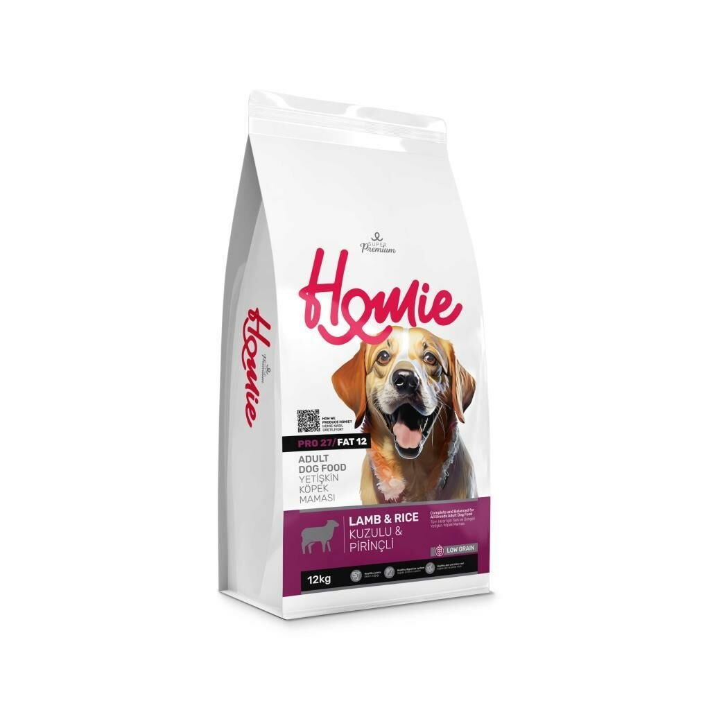 Homie Kuzulu ve Pirinçli Düşük Tahıllı Yetişkin Köpek Maması 12 Kg