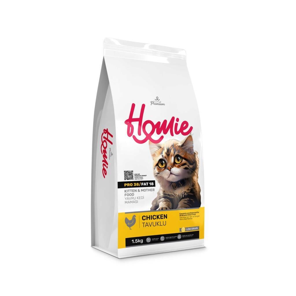 Homie Mother&Baby Anne ve Bebek Kediler Için Tavuklu Kedi Maması 1,5 Kg