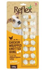 Reflex Tavuk Eti Sargılı Düğümlü Köpek Çiğneme Kemiği 100gr