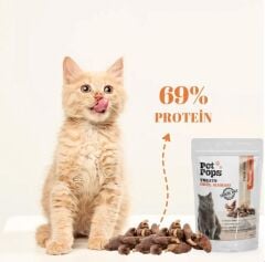 Pet Pops Freeze-Dried Tavuk Yüreği Kedi Ödülü 40 Gr