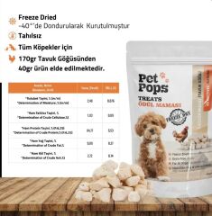 Pet Pops Freeze-Dried Tavuk Göğsü Köpek Ödülü 40 Gr