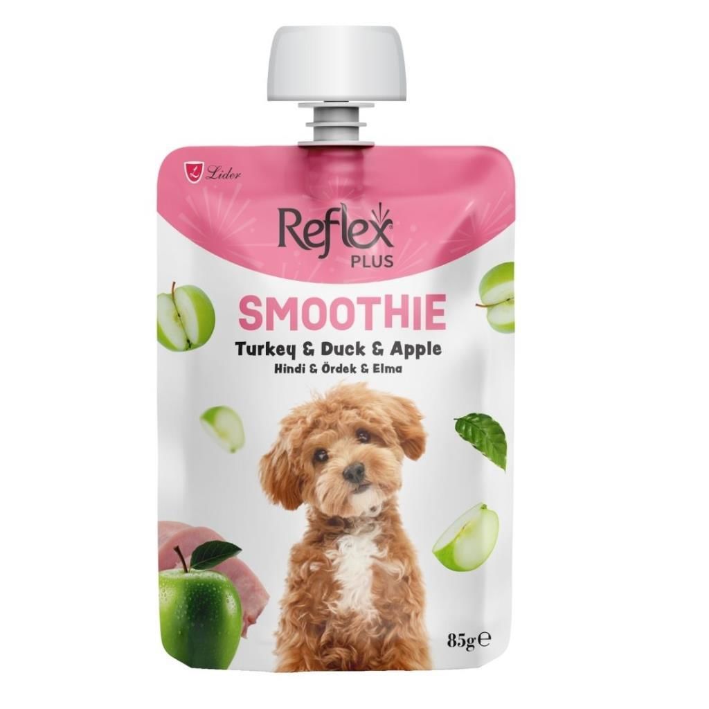 Reflex Plus Smoothie Hindili Ördekli ve Elmalı Likit Köpek Ödülü 85 Gr