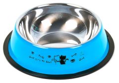 Petvoda Ozark “Renkli” Çelik Mama ve Su Kabı Mavi 18 cm - 12 Oz
