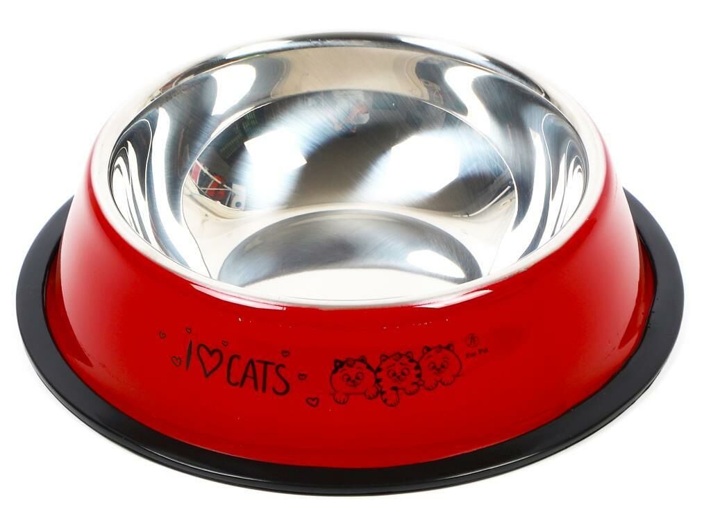 Petvoda Ozark “Renkli” Çelik Mama ve Su Kabı Kırmızı 26 cm - 24 Oz