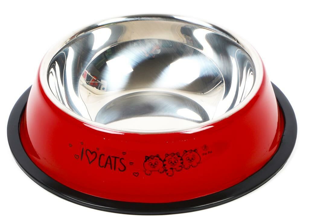 Petvoda Ozark “Renkli” Çelik Mama ve Su Kabı Kırmızı 15 cm - 8 Oz