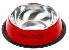 Petvoda Ozark “Renkli” Çelik Mama ve Su Kabı Kırmızı 15 cm - 8 Oz