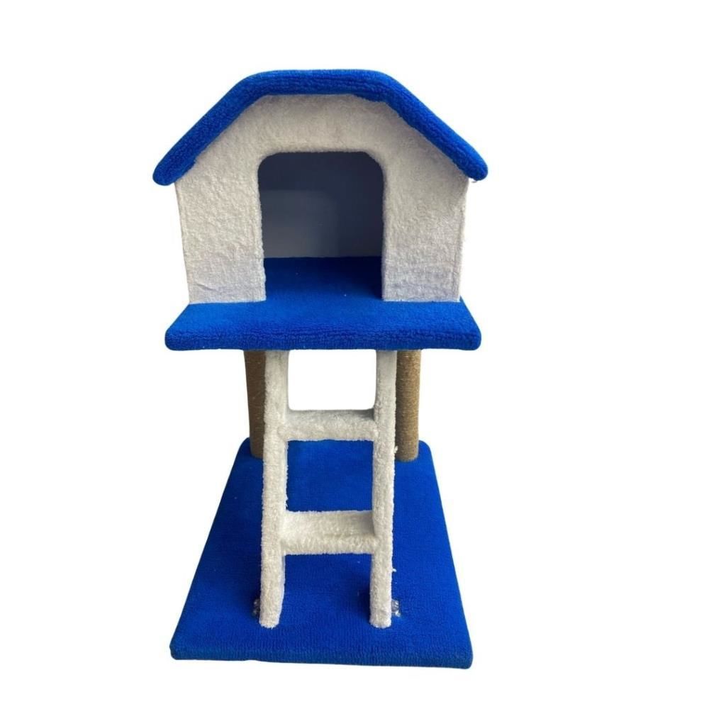 SB Pet Üç Katlı Merdivenli Kedi Evi Açık Mavi