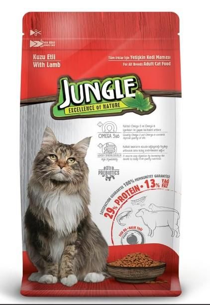 Jungle Kuzulu Yetişkin Kedi Maması 15 Kg